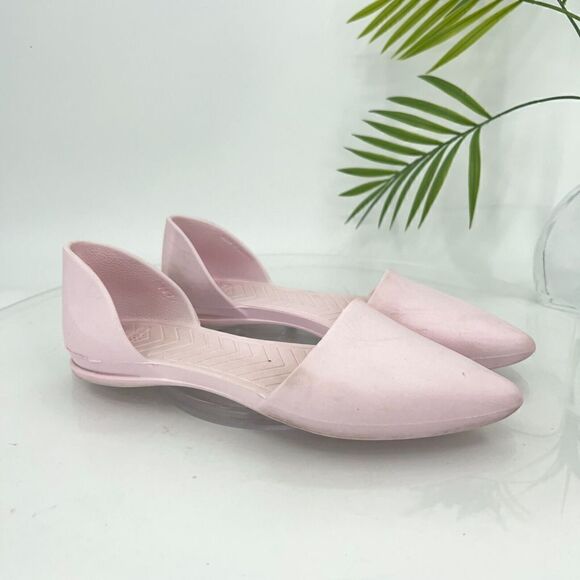Native Women's Audrey Flat Size 7 D'Orsay Slip On Shoe Pink Rubber Beach Pool - Picture 2 of 15